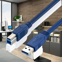 Kabel Printer USB 3.0 panjang kustom a Male ke B Male 30cm sampai 5M Foil jalinan terlindung untuk pemindai Hard Drive