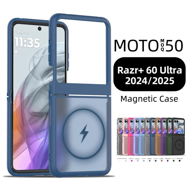 Cross-Border Compatible Motorola Razr+ 60 Ultra Foldable Magnetic Skin-Feel Phone Case Luxury 2-in-1 Phone Grip Design