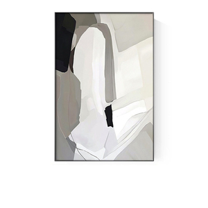 Peintures sur mesure pour projets hôteliers, commande en gros, tableaux abstraits minimalistes noir et blanc, art mural <span class=keywords><strong>à</strong></span> suspendre, maquettes de photos de chambre - Product Image 5