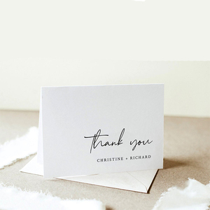 Biglietto di Ringraziamento Personalizzato con Logo, Design Conciso, Biglietto Pieghevole Perfetto per Matrimoni, Addii al Nubilato e Baby Shower - Product Image 1