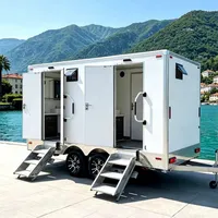 Nouvelle arrivée, toilettes préfabriquées publiques en acier mobiles, remorque avec taille personnalisée et design français
