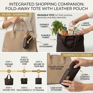 Bolsa de Compras Reutilizable, Portátil, de Moda, para Viajes, Uso Diario, con Llavero, Plegable, con Anillo para Llaves - Product Image 4