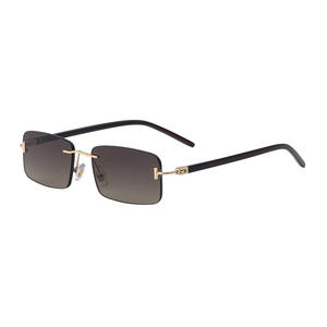 Lunettes de soleil sans monture personnalisées pour hommes, verres noirs en PC, protection UV400, style Instagram, lunettes de soleil pour extérieur - Product Image 4