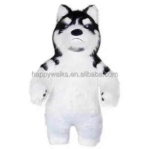 Husky Dog Mascot Costume Long Fur Inflatable Fursuit Halloween Party Cosplaysuit EVA Unisex Animals & Bugs Kids Costumes 1 Pc