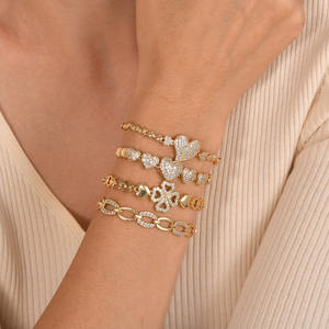 Magnifique Bracelet Tendance Géométrique en Zircon Cubique Plaqué Or, Bijou Fin pour le Quotidien ou les Cadeaux - Product Image 4