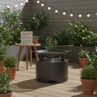 Foyer sans fumée Feu à bois Camping Solo Fire Pit Grill Cover et Poker Portable pour l'extérieur et l'intérieur