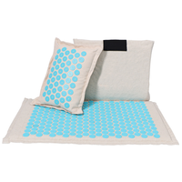 Tapis d'acupression écologique pour soulager les douleurs dorsales et masser le nerf sciatique - Tissu en coton avec ensemble de coussins