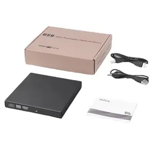 USB 2.0 محرك الأقراص الضوئية المحمولة النحيفة محرك الأقراص المدمجة الخارجية CD DVD RW Rom محرك إعادة الكتابة والكتابة متوافق مع الكمبيوتر المحمول سطح المكتب iMac