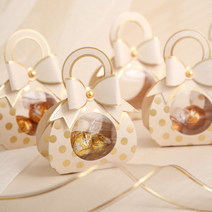 Caja de papel de regalo pequeña para fiesta de boda, recuerdo de boda, bolsa con ventana de exhibición para Chocolate Bonbon - Product Image 4