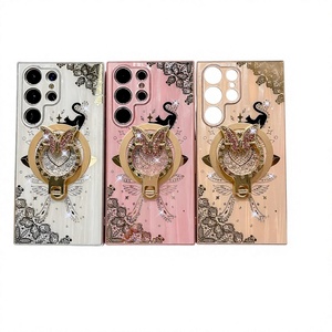 Coque de téléphone magnétique antichoc en acrylique avec support papillon style Ins pour Samsung Galaxy S22 Series - Product Image 2