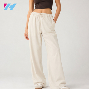<span class=keywords><strong>Pantaloni</strong></span> Palazzo da Donna <span class=keywords><strong>con</strong></span> Coulisse, Gamba Larga, Vita Elastica, Vestibilità Morbida, Taglio Dritto, Personalizzabili OEM - Product Image 1