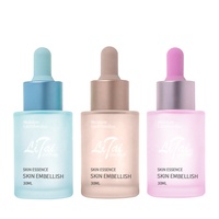 1oz 30ml Leerer Kosmetik-Serumbehälter Rosa Kundenspezifisches Einzigartiges Design Mattierte Flachschulter-Glasflasche für Ätherische Öle mit Pipette