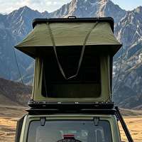 Tente de camping sur toit 4x4 pour 2 personnes, en tissu Oxford 600D premium, imperméable 3000 mm+, coque rigide rétractable en aluminium