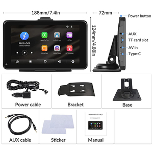 เครื่องเล่น MP5 แบบพกพาไร้สาย รองรับ Mirror Link, ระบบนำทาง, Bluetooth, FM, ถ่ายโอนข้อมูล, Carplay และ Android Auto - Product Image 6