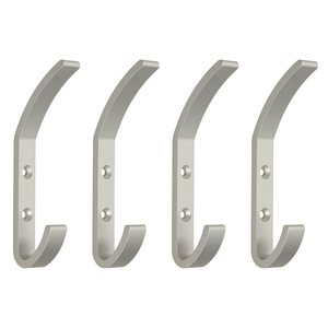 Nelson appendiabiti da parete in alluminio a 4 pezzi 7200162 Set con gancio anodizzato opaco EMUCA per uso domestico o in ufficio - Product Image 1