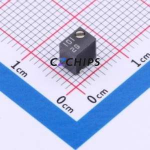 Resistencia Ajustable/Potenciómetro SM-43TW101 SMD-3P, Resistencia de 4.8x3.5mm, 100 Ohmios, 10%, 250mW, 100ppm ℃ - Product Image 1