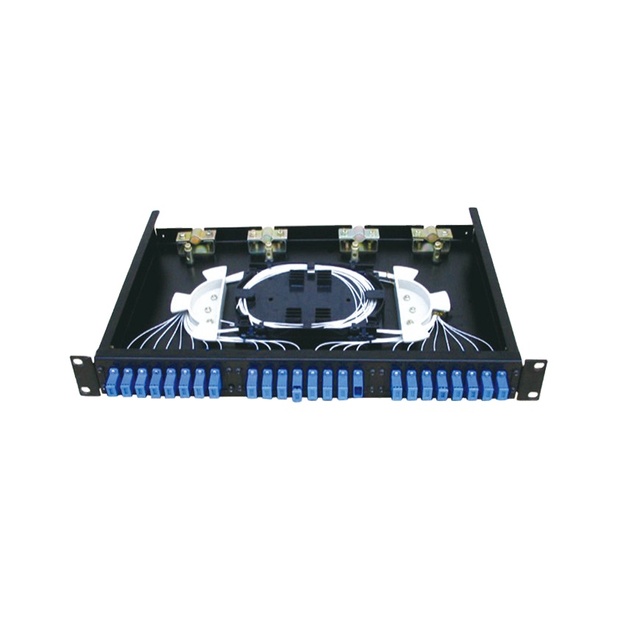 19" 24 port rack mounted fixed type fiber optic patch panel