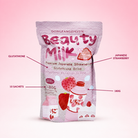 Article populaire : Boisson beauté au lait de collagène et protéines, saveur fraise japonaise, en sachet, pour améliorer le teint terne de la peau