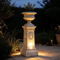 Support de pot de fleurs en résine fait main et peint à la main, style colonne romaine, piédestal européen vintage, urne, pot de fleurs, décoration d'intérieur