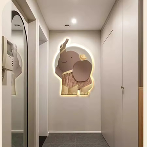 Vente en gros de divers styles de peintures murales décoratives lumineuses d'art animé sur le thème de l'éléphant pour la décoration intérieure - Product Image 5