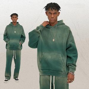 Ensemble sweat-shirt et pantalon de survêtement pour homme, avec logo personnalisé, coupe oversize, épais, grandes tailles, avec poches - Product Image 3