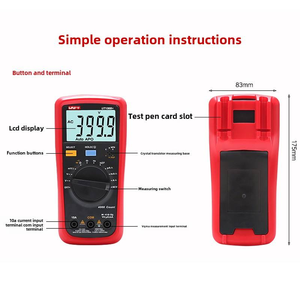 UNI-T UT136C+ มัลติมิเตอร์แบบดิจิตอลแบบพกพา ทดสอบความต้านทาน HFE ทรานซิสเตอร์ ทนทานต่อการตกกระแทก 2 เมตร เครื่องมือวัดสำหรับงานบำรุงรักษา HVAC - Product Image 4