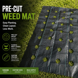 Toile de paillage anti-mauvaises herbes en PP tissé robuste, traitée anti-UV, pour jardin, ferme, agriculture et aménagement paysager - Product Image 1