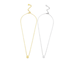 Collana con Ciondolo Lettera G in Acciaio Inossidabile Placcato Oro, Gioiello Unisex Classico - Product Image 3