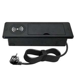 Conference Room Power Socket Pop-Up Desktop Outlet with Wireless Charging and Sliding Cover - Product Image 2
