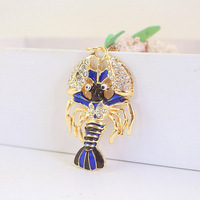 Nouveau porte-clés creux en forme de langouste, accessoires DIY, bijoux en cristal et strass, thème homard des Bahamas