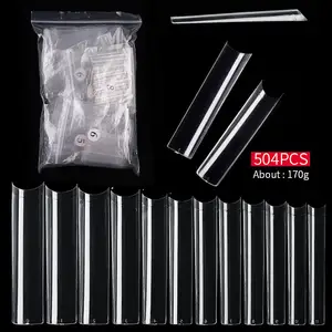 504 pièces/sac extra Long faux ongles conseils XXL tuyau d'eau carré Nail Art conseils pour Salon professionnel manucure ongles Extension conseils