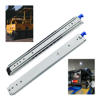 Glissières de tiroir industrielles KESCEN à fermeture amortie, extension complète, 3 sections, largeur 76 mm, capacité de charge >200 kg, en acier robuste pour table
