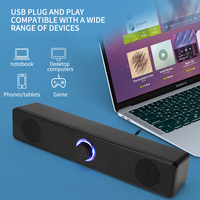 Altavoces de ordenador de escritorio de alto volumen, doble para Bluetooth, Audio para el hogar, iluminación LED RGB, barra larga, teléfono móvil de escritorio pequeño