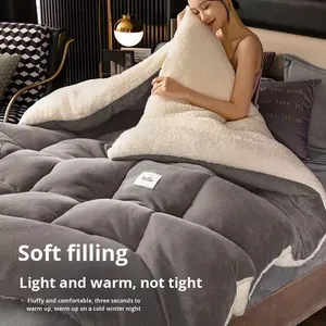 Manta ChamXue, <span class=keywords><strong>edredón</strong></span> de invierno de estilo europeo ecológico con estampado de terciopelo de leche, <span class=keywords><strong>edredón</strong></span> grueso de poliéster, suave, cómodo y cálido - Product Image 1