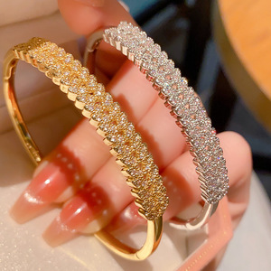 Butterfly <b>Bracelet</b> Gold And <b>White</b> 18K Copper Plated Full Zircon For Women Wedding Jewelry - Product Image 1