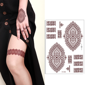 Autocollants de tatouage au <span class=keywords><strong>henné</strong></span> pour le corps, effet Mehndi réaliste instantané, sans douleur, non toxique, pour occasions spéciales et séances photo - Product Image 5