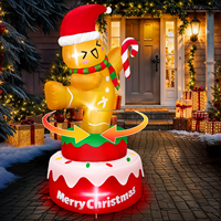 Homme en pain d'épices gonflable dansant pour Noël, décoration de Noël, décoration gonflable pour Noël et Nouvel An, lumière LED