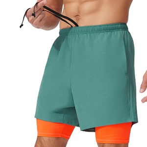 Pantalones Cortos Deportivos Personalizados para <span class=keywords><strong>Hombre</strong></span>, con Forro de Compresión 2 en 1, de Secado Rápido, Transpirables y Ligeros, para Gimnasio y Running - Product Image 4