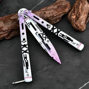 Cuchillo de Mariposa de Acero Inoxidable sin Filo para Práctica, Venta al por Mayor de Fábrica, Juguete de Entrenamiento de Movimiento Manual para Juego CSGO - Product Image 2