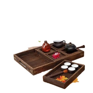 Japanese Style Wooden <b>Tea</b> <b>Tray</b> With Serving Compartment For <b>Tea</b> Set And Snacks Household Use Paulownia Wood Color 7 Piece Set - Product Image 5