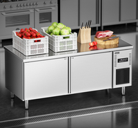 Table de travail réfrigérée en acier inoxydable personnalisée YULONGE à double température pour la préparation des aliments dans les restaurants
