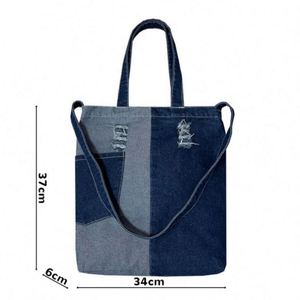 Customized Denim Bags in <b>Small</b> Quantity Factory Wholesale Women Large Capacity Shoulder Crossbody Bags - Product Image 2