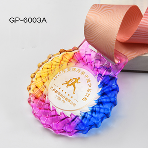 Jadevertu 2024 haut de gamme médaille liuli matériel couleur glaçure cristal pour personnalisé personnaliser cadeau médaille de cristal - Product Image 4