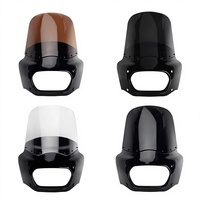 Pare-brise Pazoma PC pour moto avec pare-brise de 15''/11'' pour HD Softail Fat Bob 2018+ - Fumé/Transparent/Marron, Rénovation/Mise à niveau