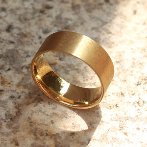 Gostar <strong>Titanium</strong> Steel Flat Gold Plated <strong>Men's</strong> Bands 4-8MM Simple Hip Hop Style <strong>Men</strong> Inlay <strong>Rings</strong> Shell Jewelry <strong>Ring</strong> - Product Image 6