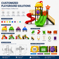 Ensemble d'équipements de jeux d'extérieur commerciaux personnalisés pour enfants, tout-petits, parcs, écoles et bébés, avec toboggan