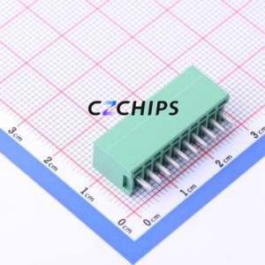 DB2EVC-2.5-10P-GN Plug-in Terminal Block Through hole,P=2.5mm Connector Board-to-Board / Socket - Closed 1x10P 2.5mm Green - Product Image 2