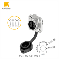 Connecteur rond mâle/femelle industriel étanche IP67 10A, prise aviation PBT à bride LP-16, 2-9 broches