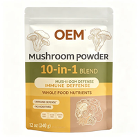 Poudre de champignons OEM 10 en 1 pour la défense immunitaire et la nutrition intégrale, poids net 340g, complément alimentaire