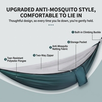 Hamac moustiquaire portable léger en parachute anti-insectes pour le camping, style à fixation par cordes